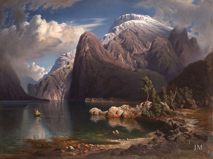 August Wilhelm Leu - A Norwegian Fjord landscape | MasterArt